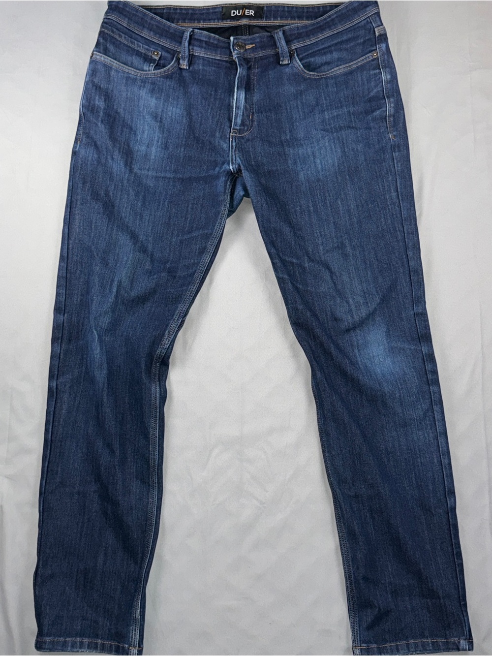 DU/ER Jeans Mens 36x32 Blue L2X Slim Fit Lined Stretch Denim Water Repellent